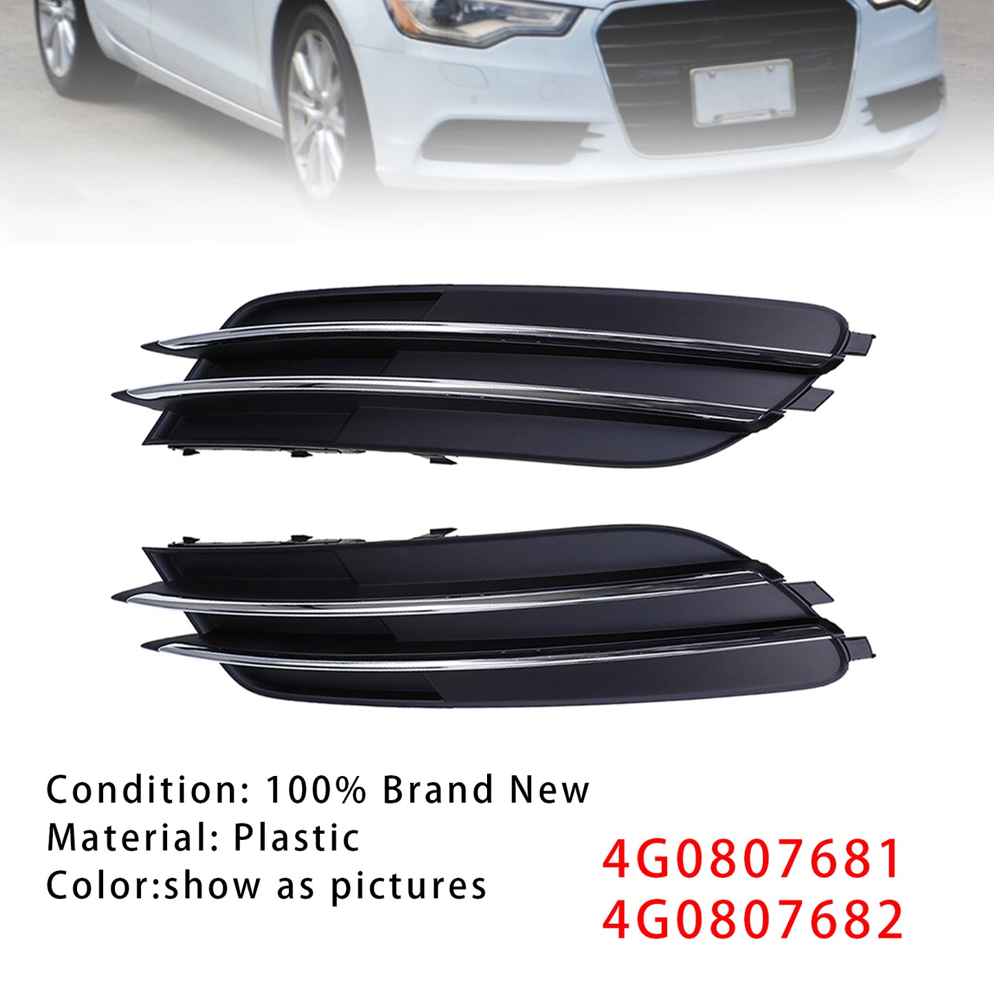 2011-2014 Audi A6 C7 1 coppia di griglie di copertura fendinebbia paraurti anteriore