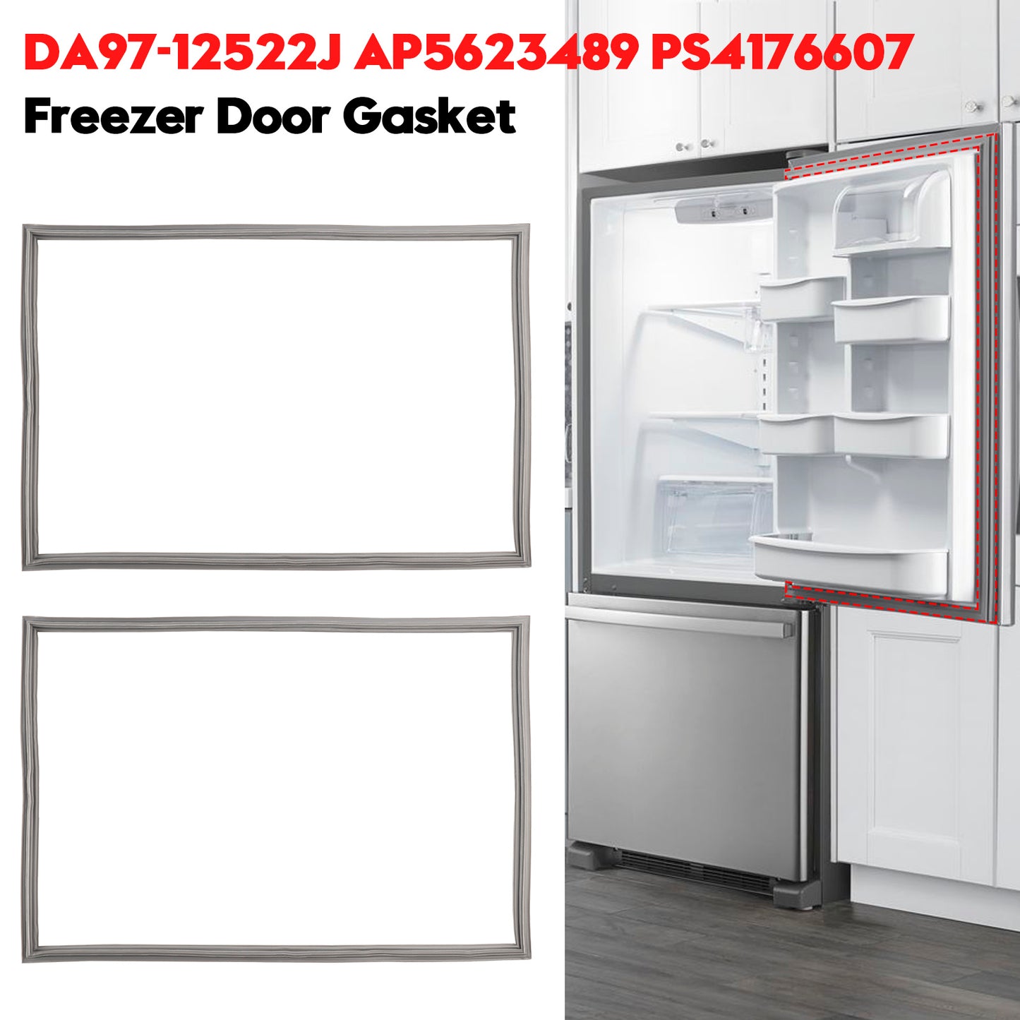 2 pezzi DA97-12522J Guarnizione porta congelatore per frigorifero Samsung AP5623489 3973455