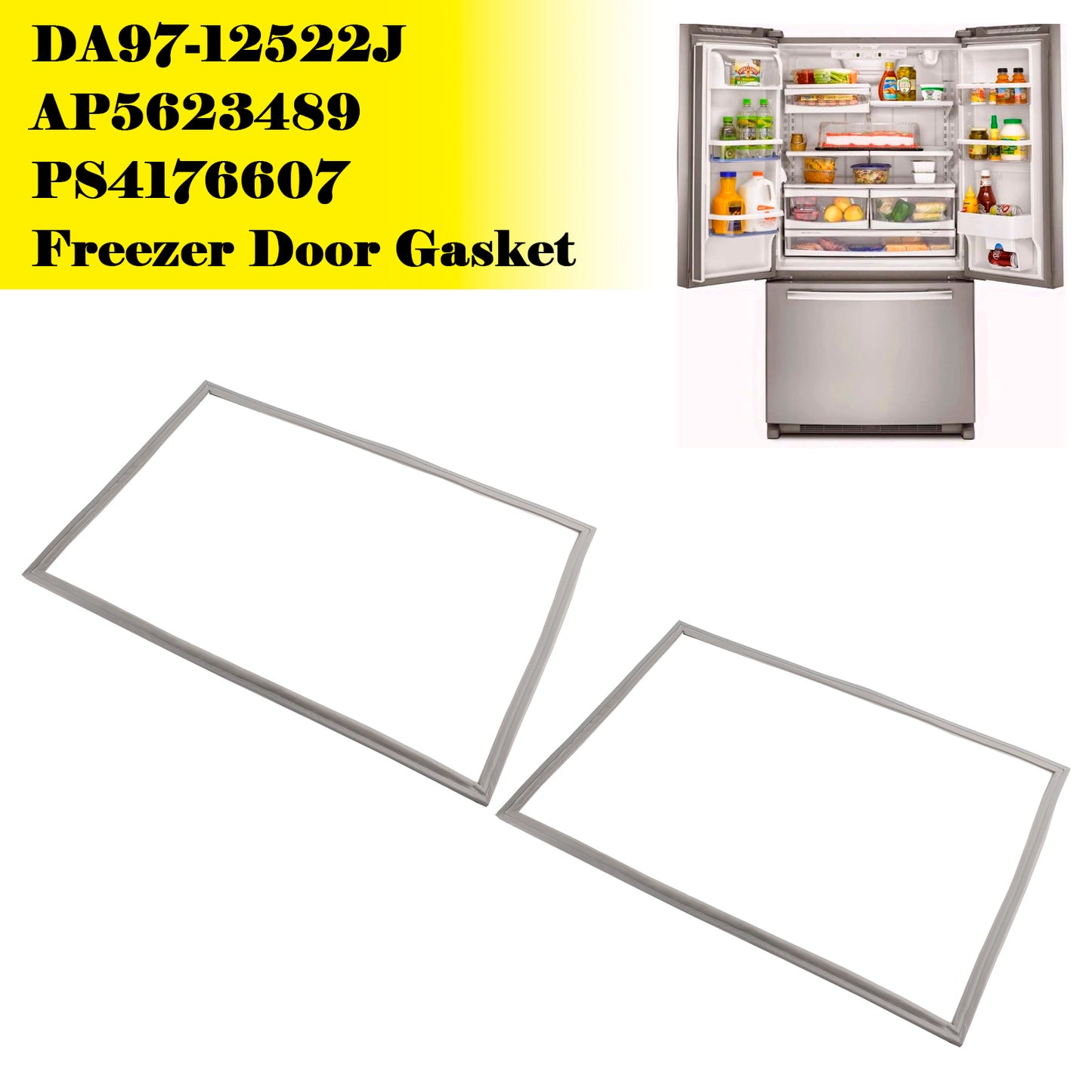 2 pezzi DA97-12522J Guarnizione porta congelatore per frigorifero Samsung AP5623489 3973455