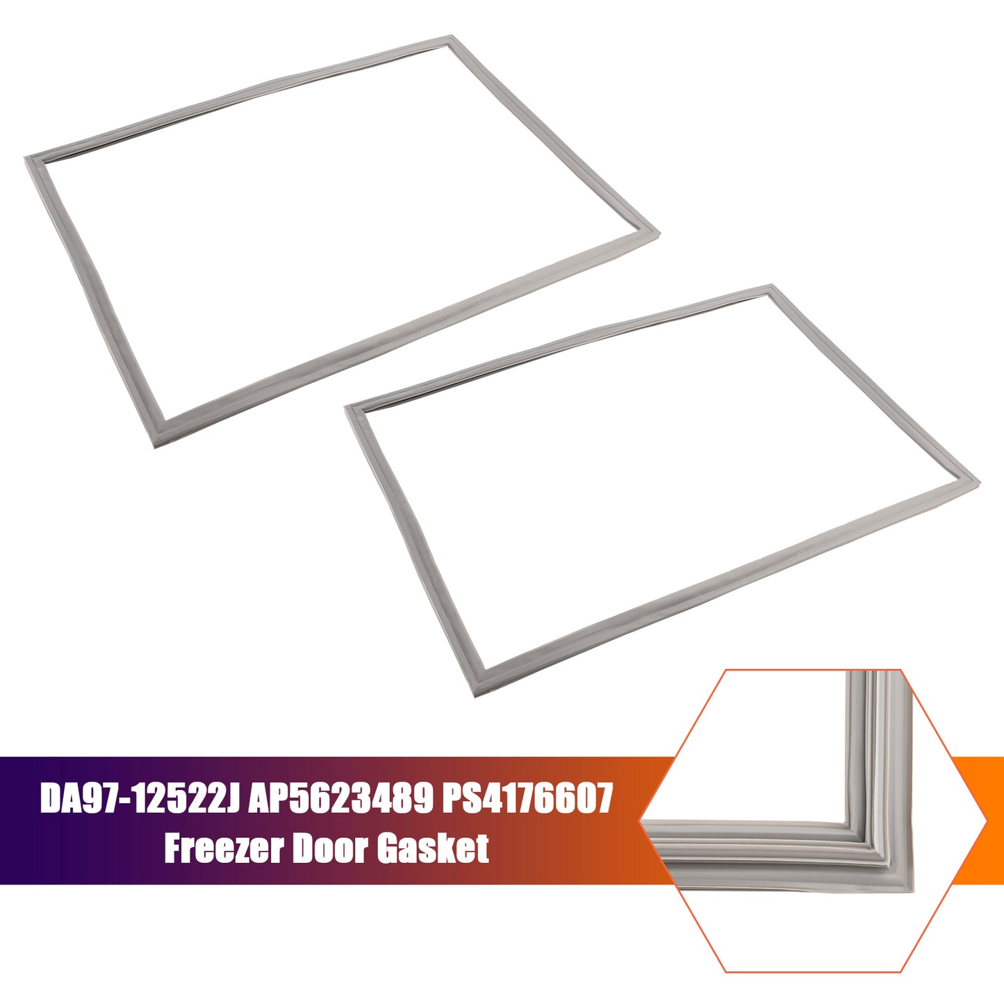 2 pezzi DA97-12522J Guarnizione porta congelatore per frigorifero Samsung AP5623489 3973455