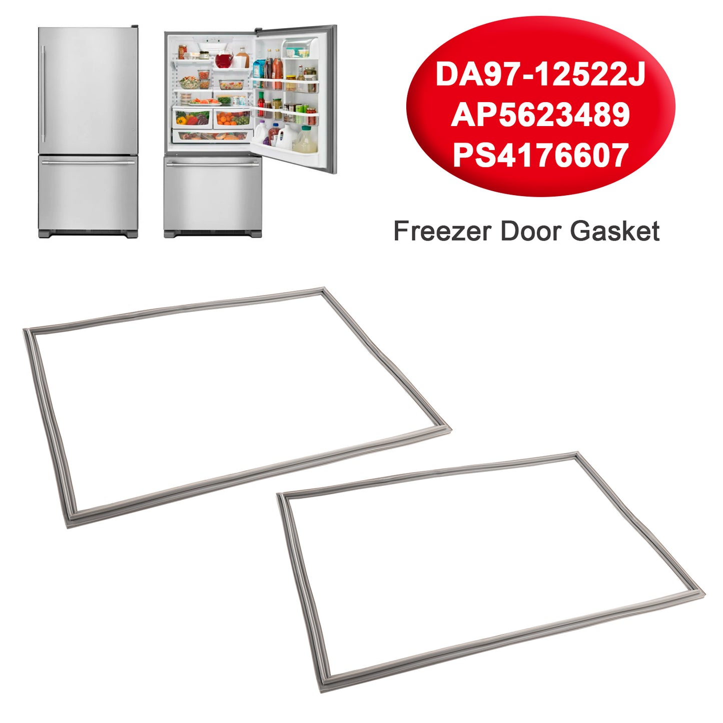 2 pezzi DA97-12522J Guarnizione porta congelatore per frigorifero Samsung AP5623489 3973455