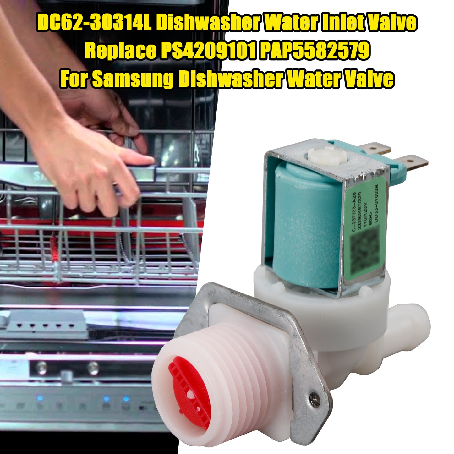 DC62-30314L Valvola di ingresso acqua per lavastoviglie per Samsung AP5582579 PS4209101