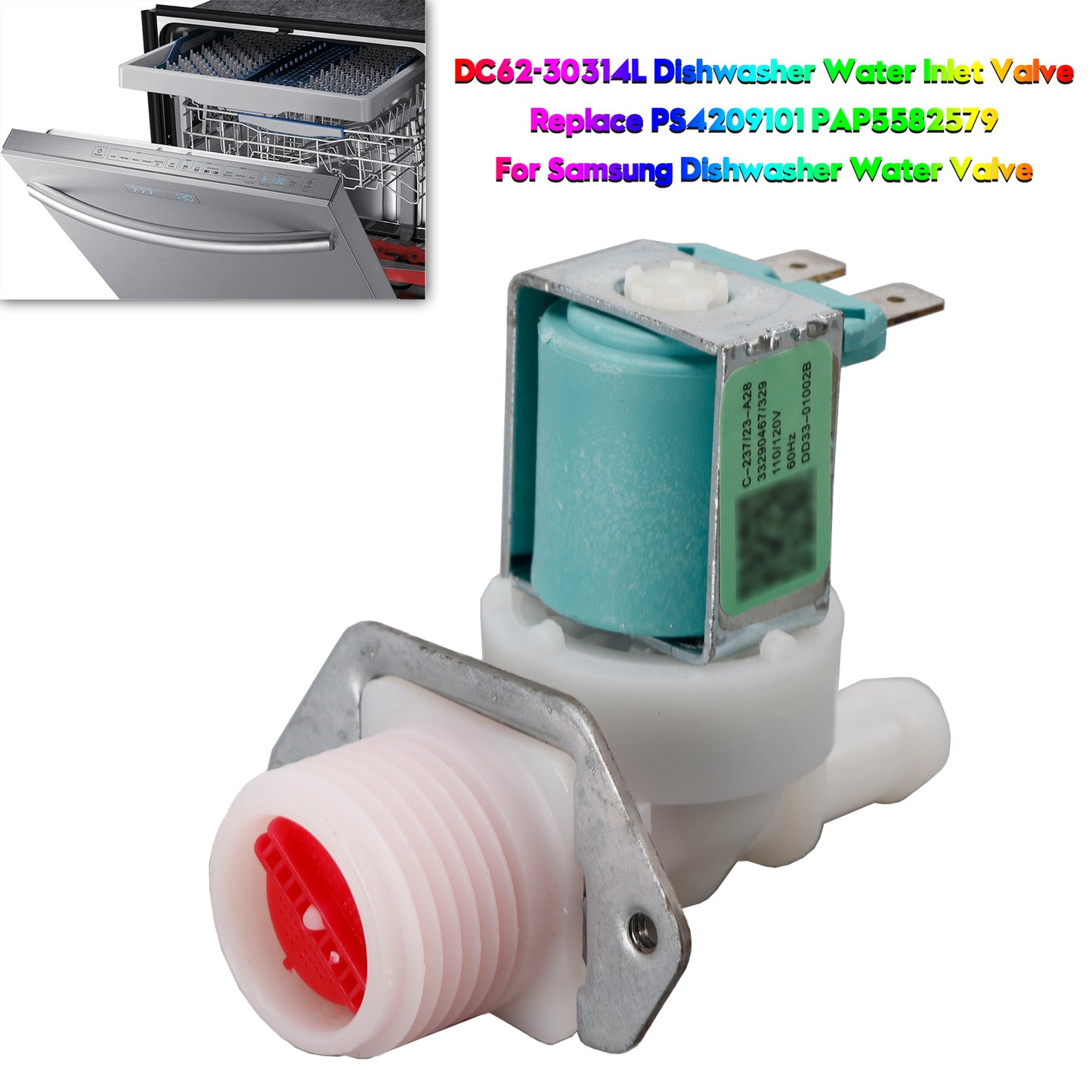DC62-30314L Valvola di ingresso acqua per lavastoviglie per Samsung AP5582579 PS4209101