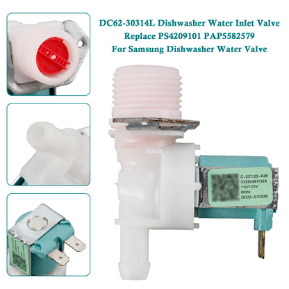 DC62-30314L Valvola di ingresso acqua per lavastoviglie per Samsung AP5582579 PS4209101