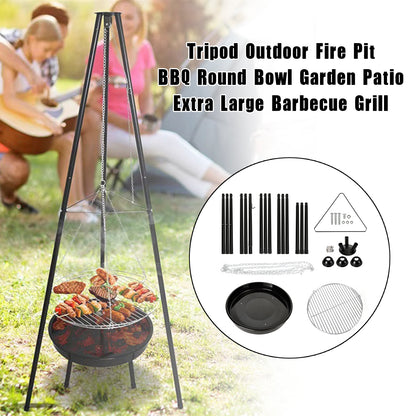 Treppiede per esterni, braciere, barbecue, ciotola rotonda, patio da giardino, barbecue extra large