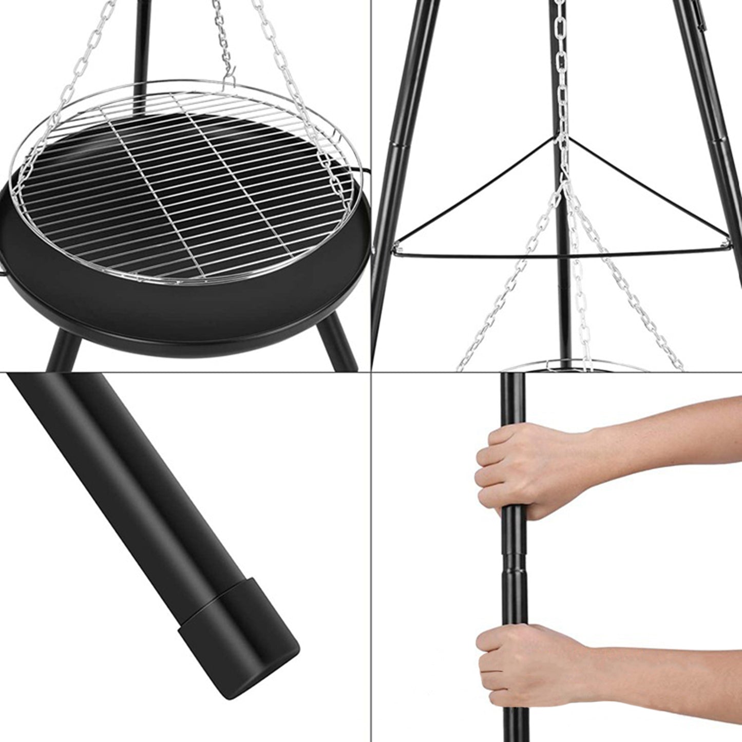 Treppiede per esterni, braciere, barbecue, ciotola rotonda, patio da giardino, barbecue extra large