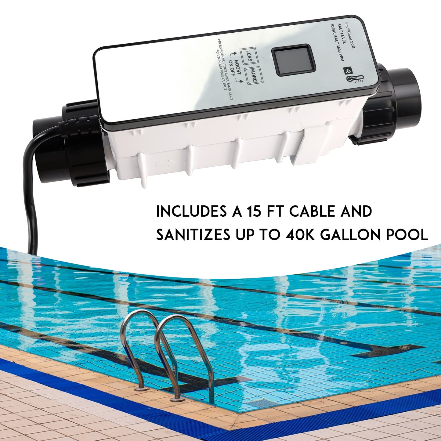 Generatore di cloro a celle di sale di ricambio IC40 EC-520555 per piscine interrate