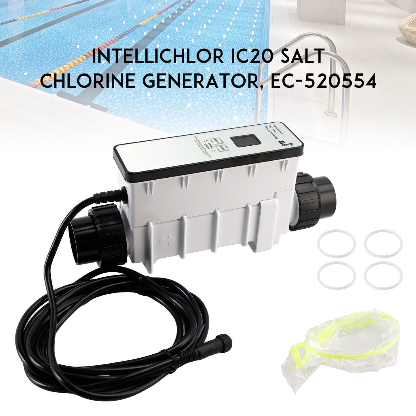 IC20 EC-520554 Cloratore di sale disinfettante per piscine di acqua salata da 20.000 galloni