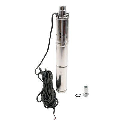 Pompa sommergibile per pozzo profondo da 3 "24 V 350 W MPPT a vite solare in acciaio