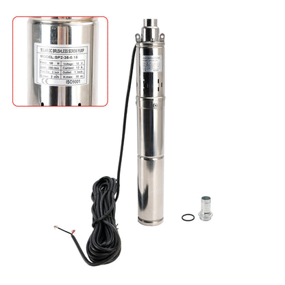 Pompa ad acqua sommergibile solare del foro del pozzo profondo di 3" 12V 150W MPPT incorporato