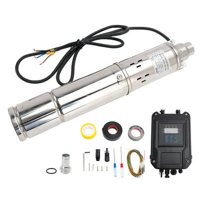 Testa Pompa Sommergibile Solare 3" 72V 1.2KW per Pozzi Profondi 180M Lunghezza cavo 1.8m