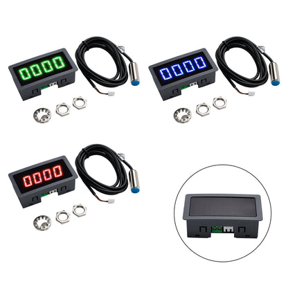 Contagiri 4 LED digitale Tach RPM Speed Meter + Sensore interruttore di prossimità Hall NPN