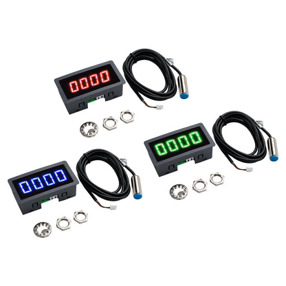 Contagiri 4 LED digitale Tach RPM Speed Meter + Sensore interruttore di prossimità Hall NPN