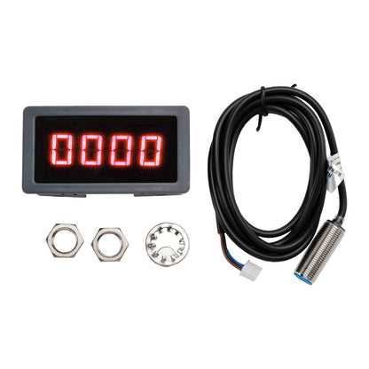 Contagiri 4 LED digitale Tach RPM Speed Meter + Sensore interruttore di prossimità Hall NPN