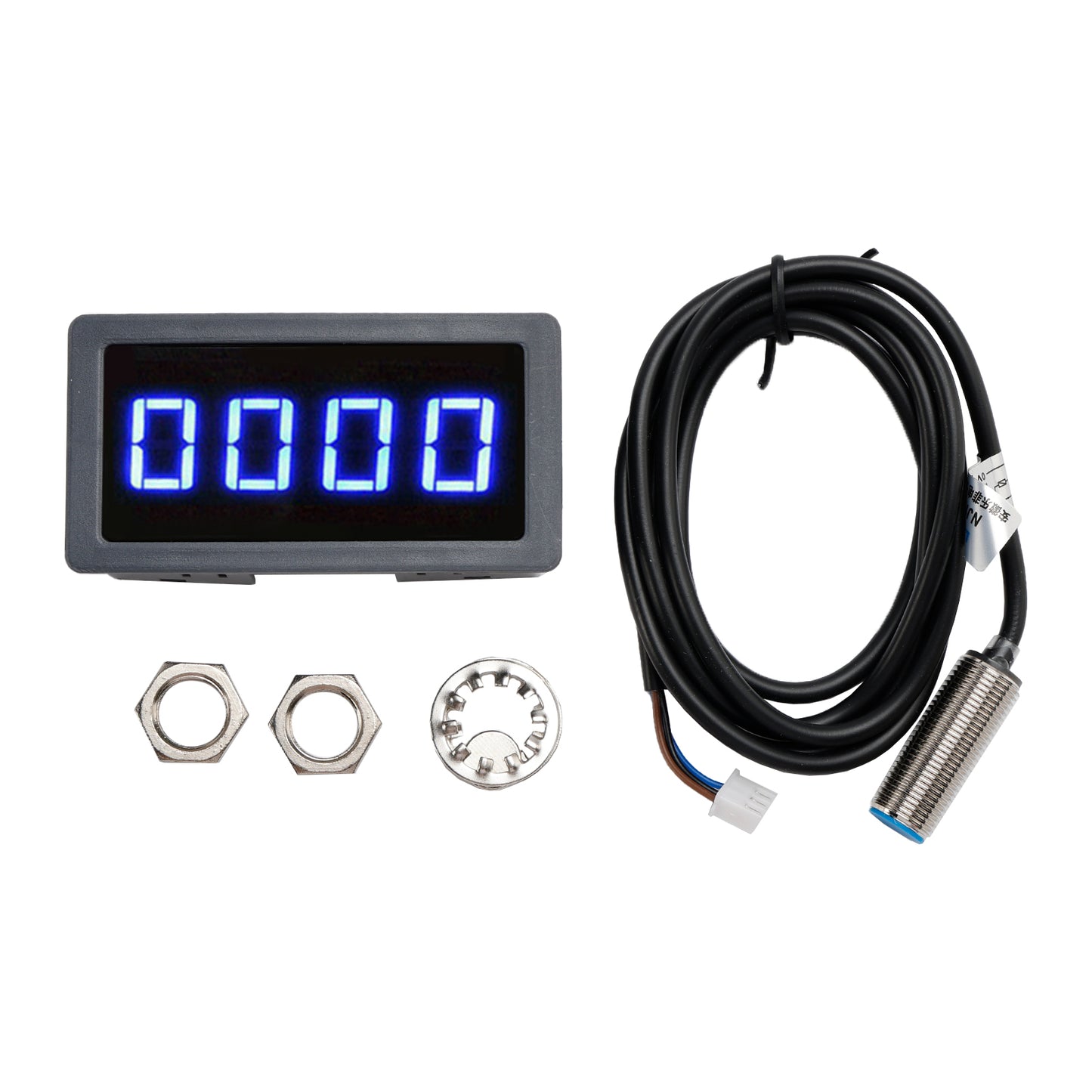 Contagiri 4 LED digitale Tach RPM Speed Meter + Sensore interruttore di prossimità Hall NPN