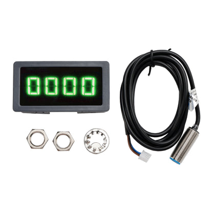 Contagiri 4 LED digitale Tach RPM Speed Meter + Sensore interruttore di prossimità Hall NPN