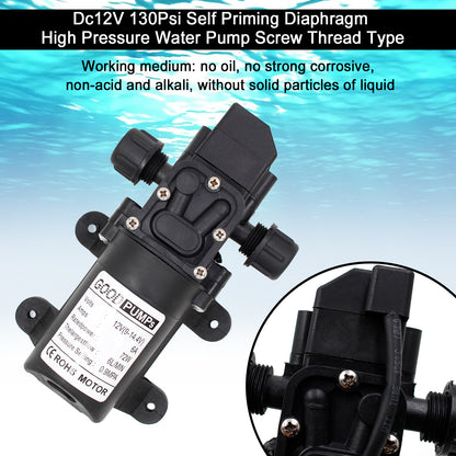 Interruttore automatico della pompa autoadescante dell'acqua del diaframma ad alta pressione di 130Psi Dc12V 72W