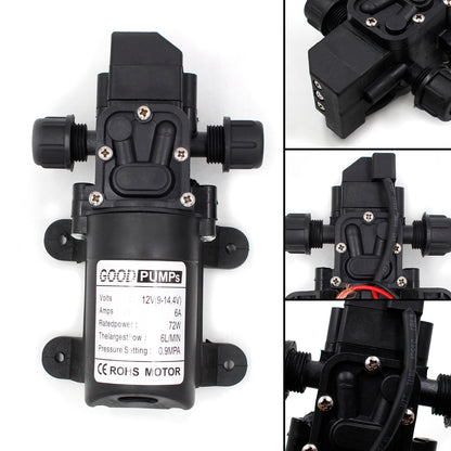 Interruttore automatico della pompa autoadescante dell'acqua del diaframma ad alta pressione di 130Psi Dc12V 72W