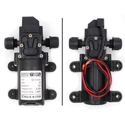 Interruttore automatico della pompa autoadescante dell'acqua del diaframma ad alta pressione di 130Psi Dc12V 72W