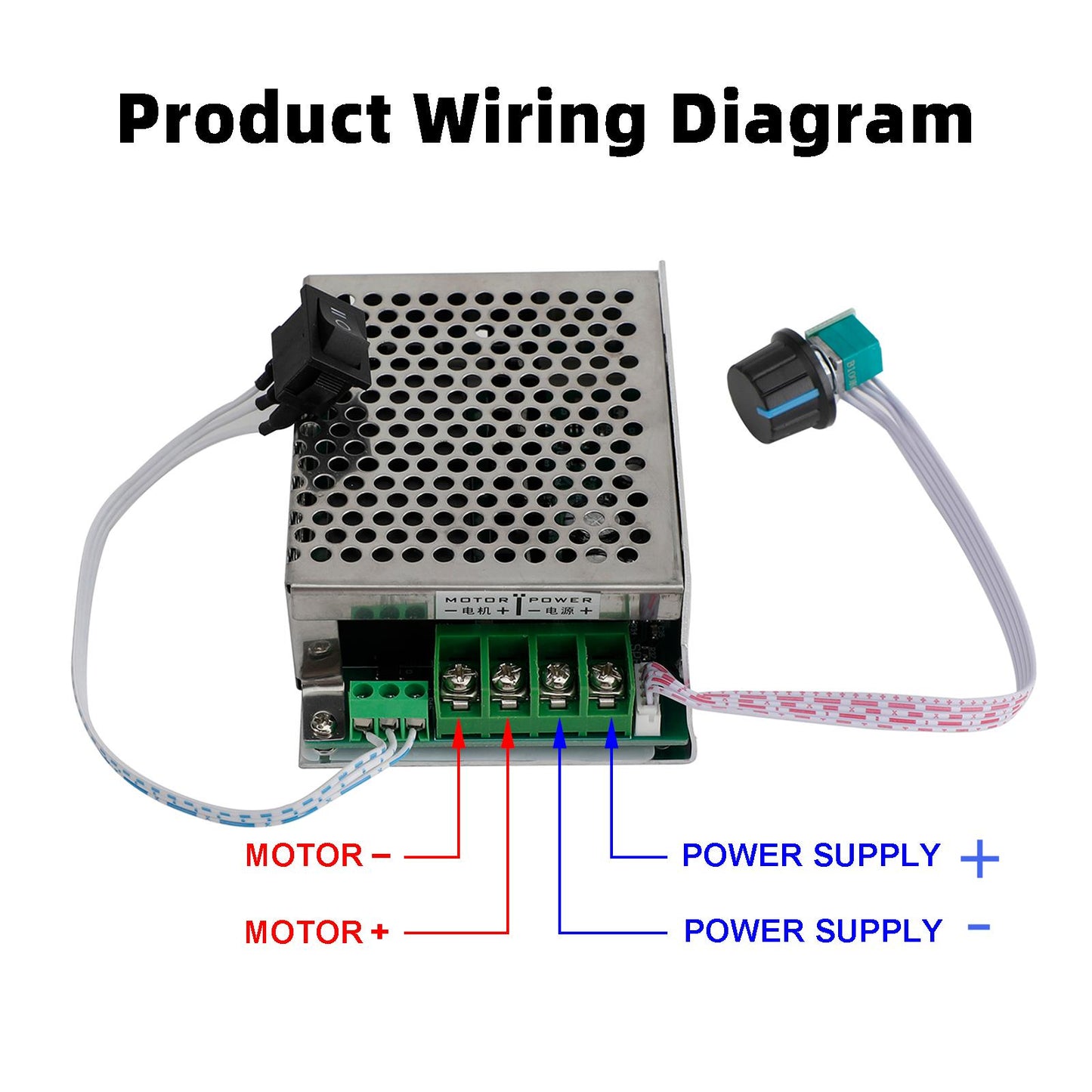 DC 12V 24V 36V 48V 40A PWM Regolatore di velocità del motore CC CW CCW Interruttore reversibile