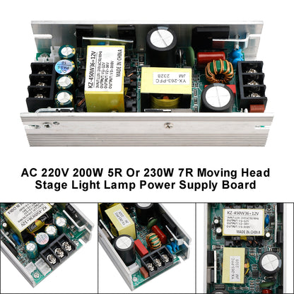 AC 220V 200W 5R o 230W 7R Scheda di alimentazione della lampada della luce della fase del carrello