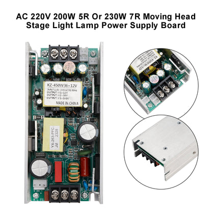 AC 220V 200W 5R o 230W 7R Scheda di alimentazione della lampada della luce della fase del carrello