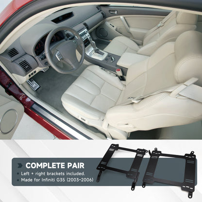 Adattatore per staffa per sedile a binario a basso profilo Infiniti G35 2X 2003-2006