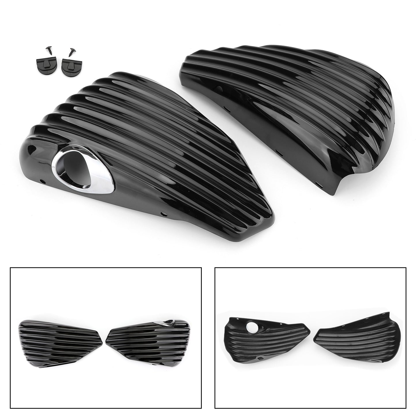 1 paio coperchio laterale batteria per Sportster 2004-2013 XL883 XL1200 1200 883 48 72 generico