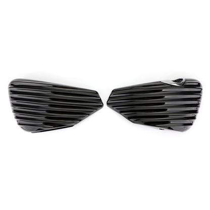 1 paio coperchio laterale batteria per Sportster 2004-2013 XL883 XL1200 1200 883 48 72 generico