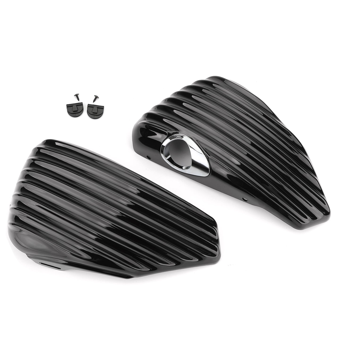 1 paio coperchio laterale batteria per Sportster 2004-2013 XL883 XL1200 1200 883 48 72 generico