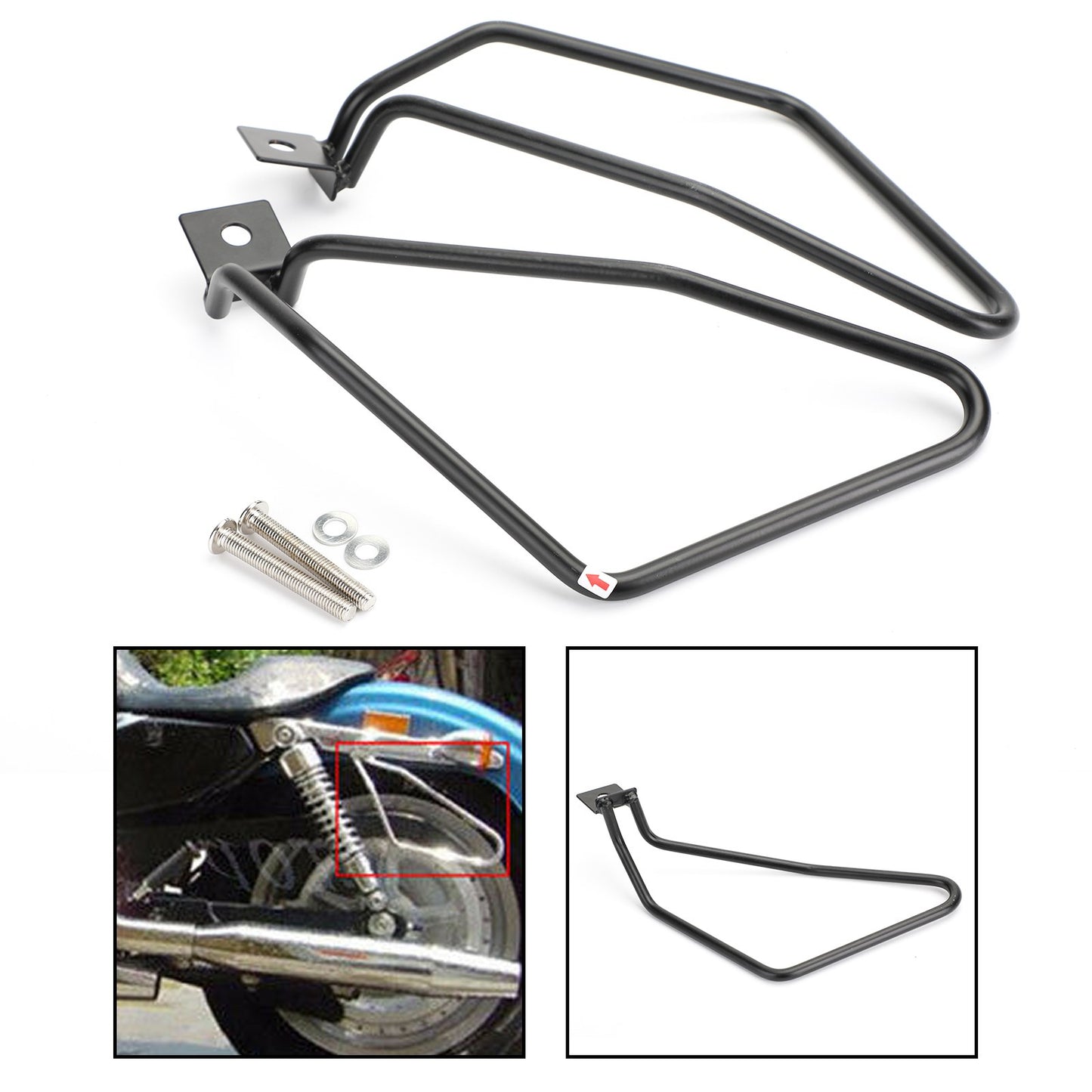 Barre di supporto per borse laterali Staffe di montaggio per Sportster 883 Iron XL883N Dyna Generico