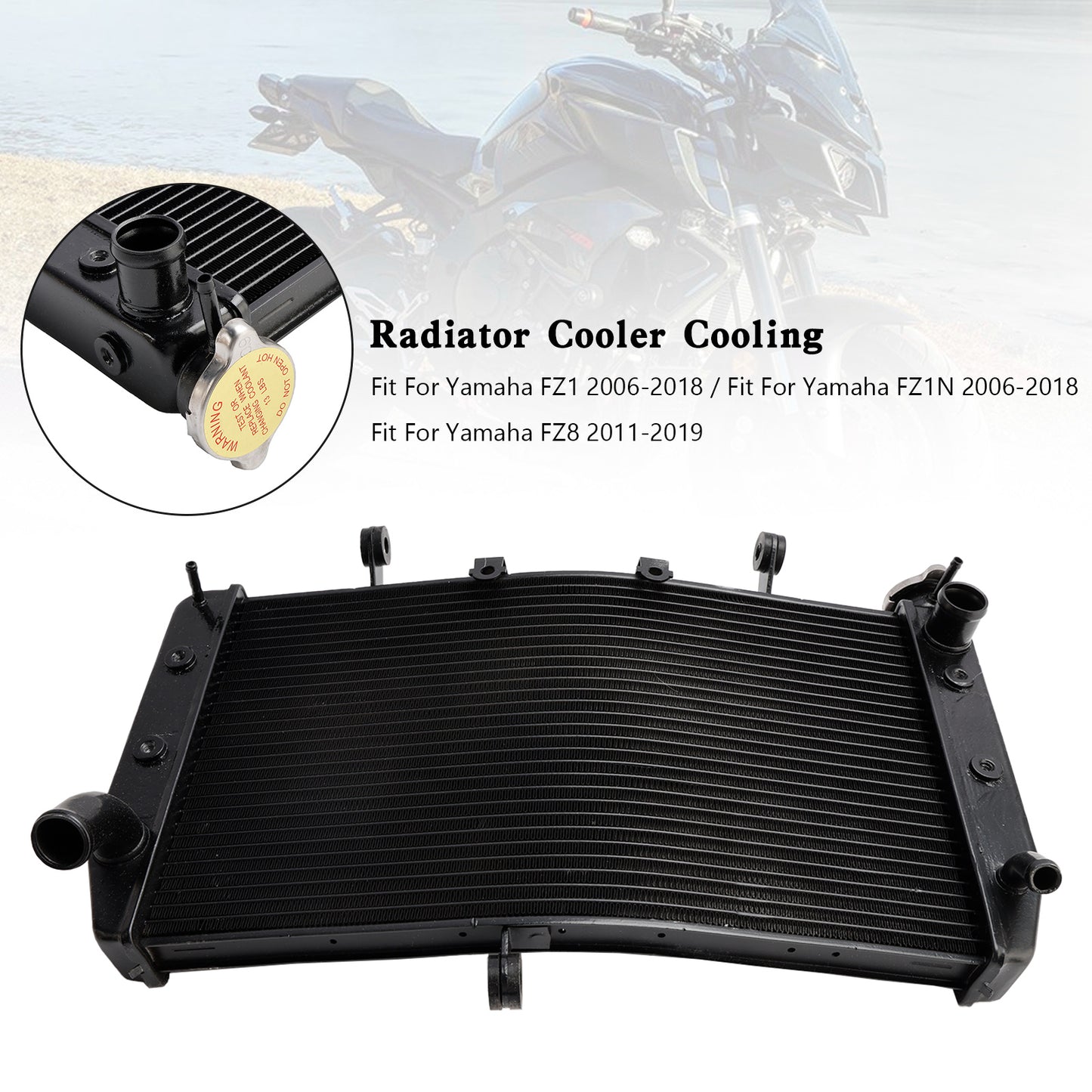 Dispositivo di raffreddamento del motore di raffreddamento del radiatore in alluminio per Yamaha FZ1 FZ1N 06-18 FZ8 11-19