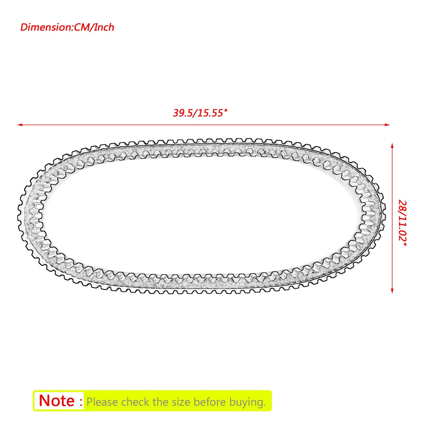 0627-047 Cinghia di trasmissione per Arctic Cat AC 500 Sno Pro 2010-2013