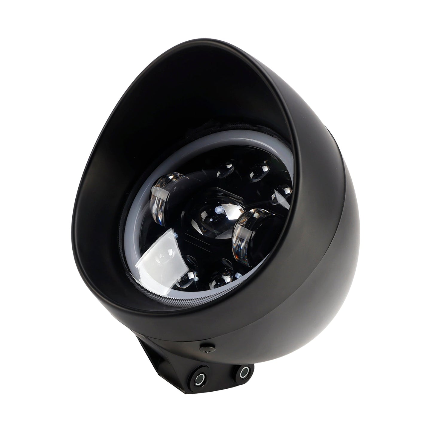 Faro anteriore per moto da 5,75"" con fendinebbia a 9 lampadine per moto e scooter, cromato