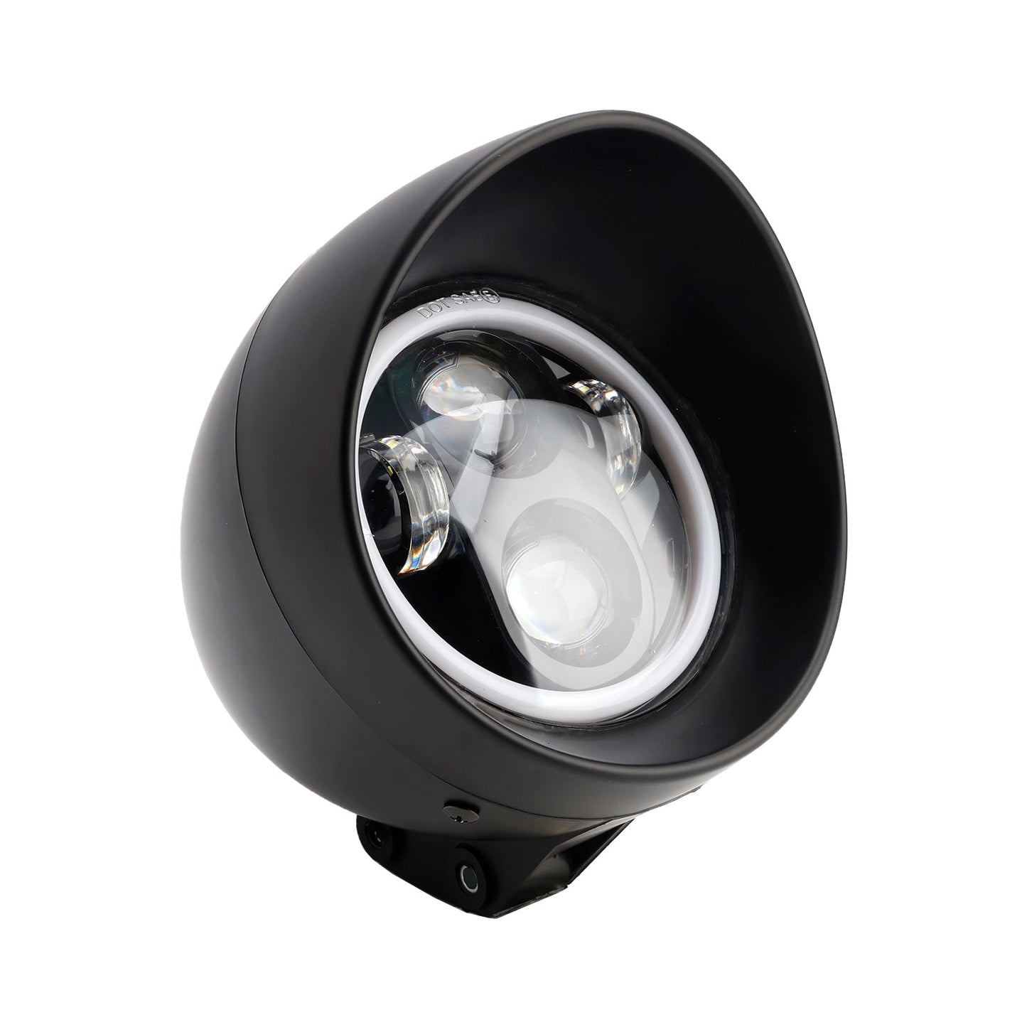 Faro anteriore da 5,75"" con faretto universale a 4 lampadine, adatto per moto, cromato