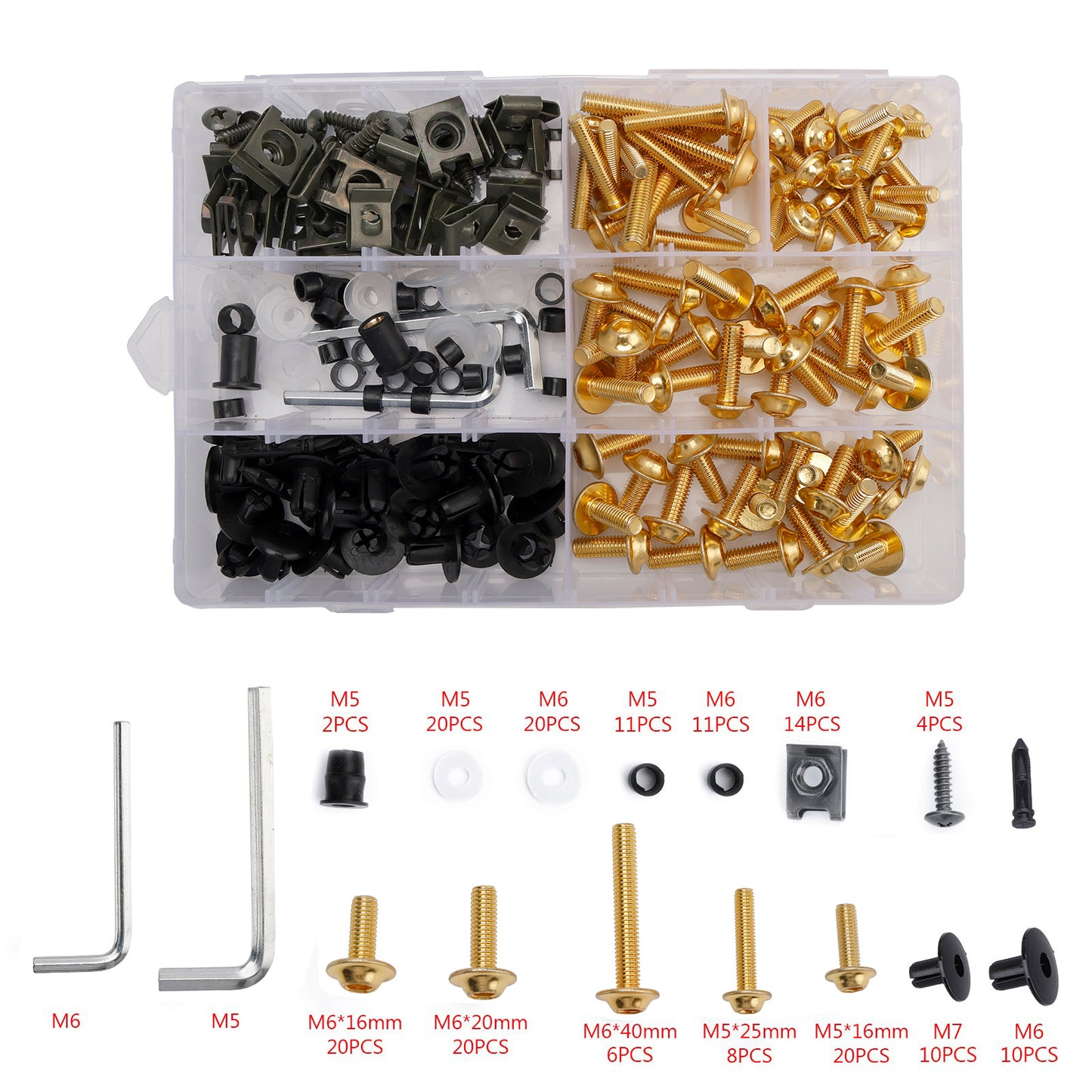 Terminali M6 + - Parti Set Black Set Vite M5 198 Clip / Cladding Viti