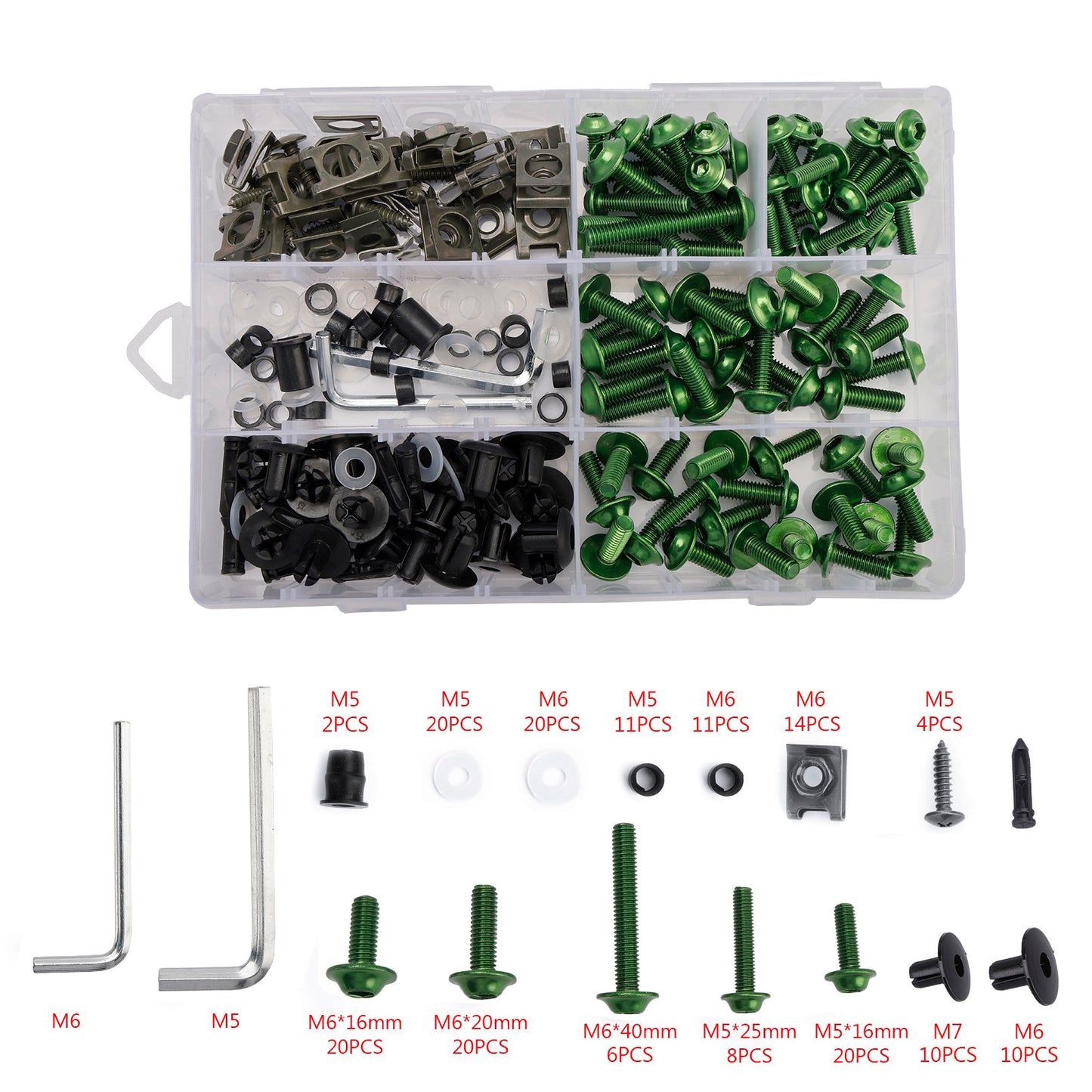 Terminali M6 + - Parti Set Black Set Vite M5 198 Clip / Cladding Viti