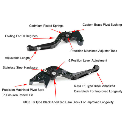 Leva freno frizione regolabile adatta per YAMAHA XSR900 XSR900GP MT-09 MT-09SP 24-25