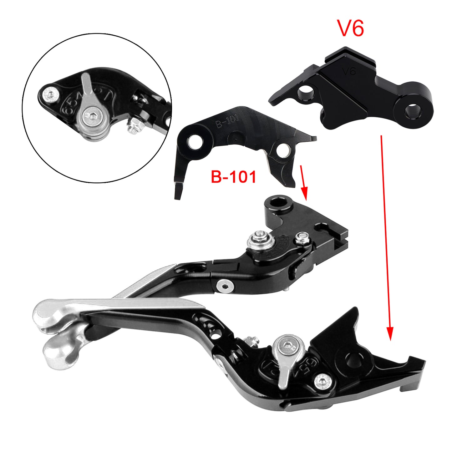 Leva freno frizione regolabile adatta per YAMAHA XSR900 XSR900GP MT-09 MT-09SP 24-25