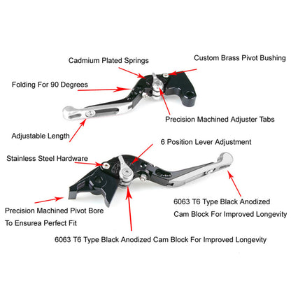 Leva freno frizione regolabile adatta per YAMAHA XSR900 XSR900GP MT-09 MT-09SP 24-25