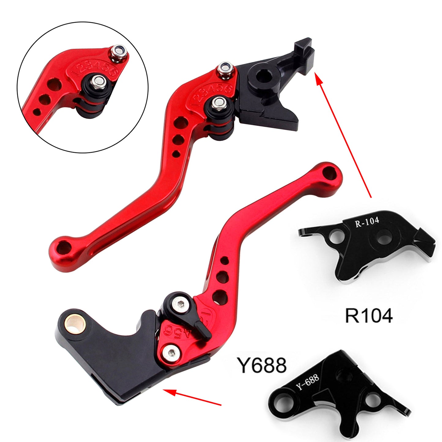 Leve freno frizione corte per Yamaha YZF R6 05-14 YZF R1 04-08 R6S generiche
