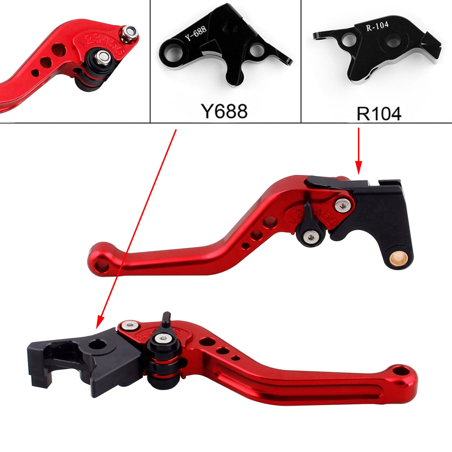 Leve freno frizione corte per Yamaha YZF R6 05-14 YZF R1 04-08 R6S generiche