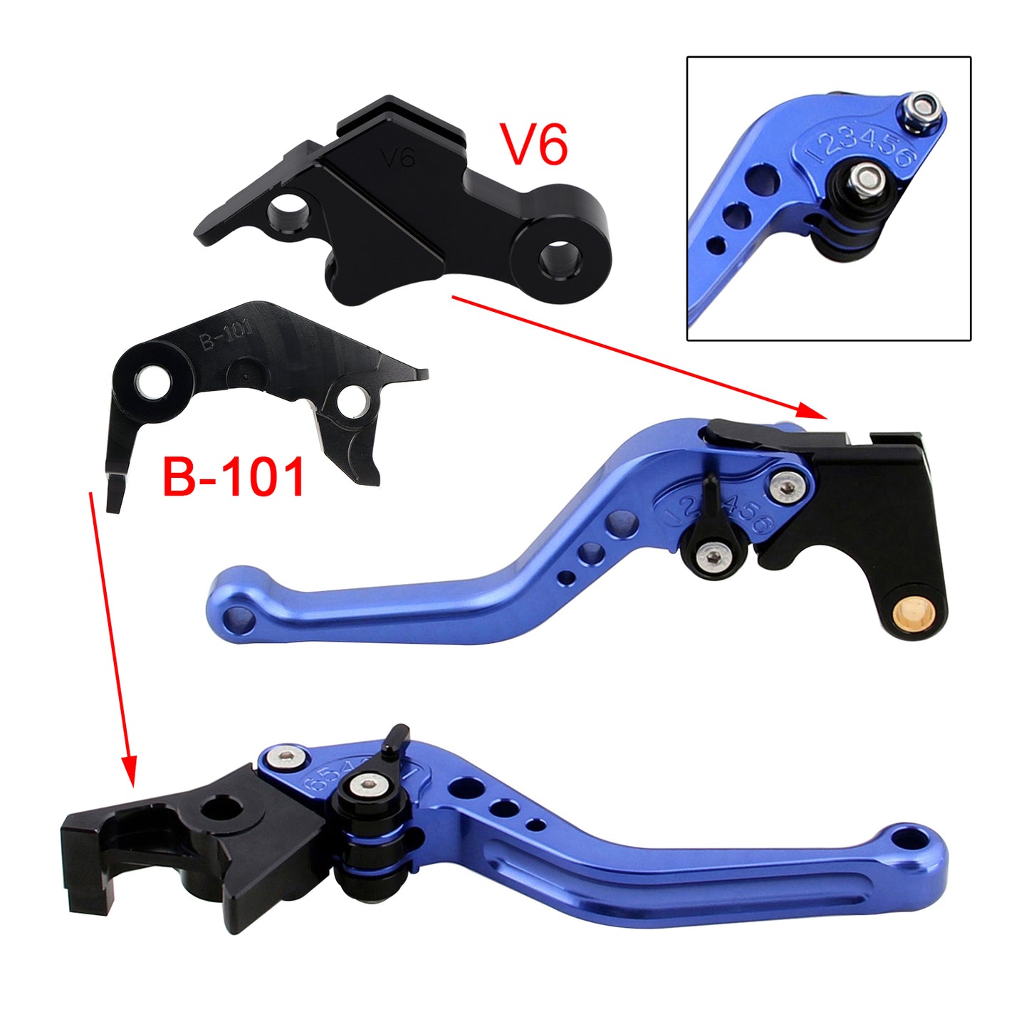 NUOVA leva freno frizione corta adatta per YAMAHA XSR900 XSR900GP MT-09 MT-09SP 24-25