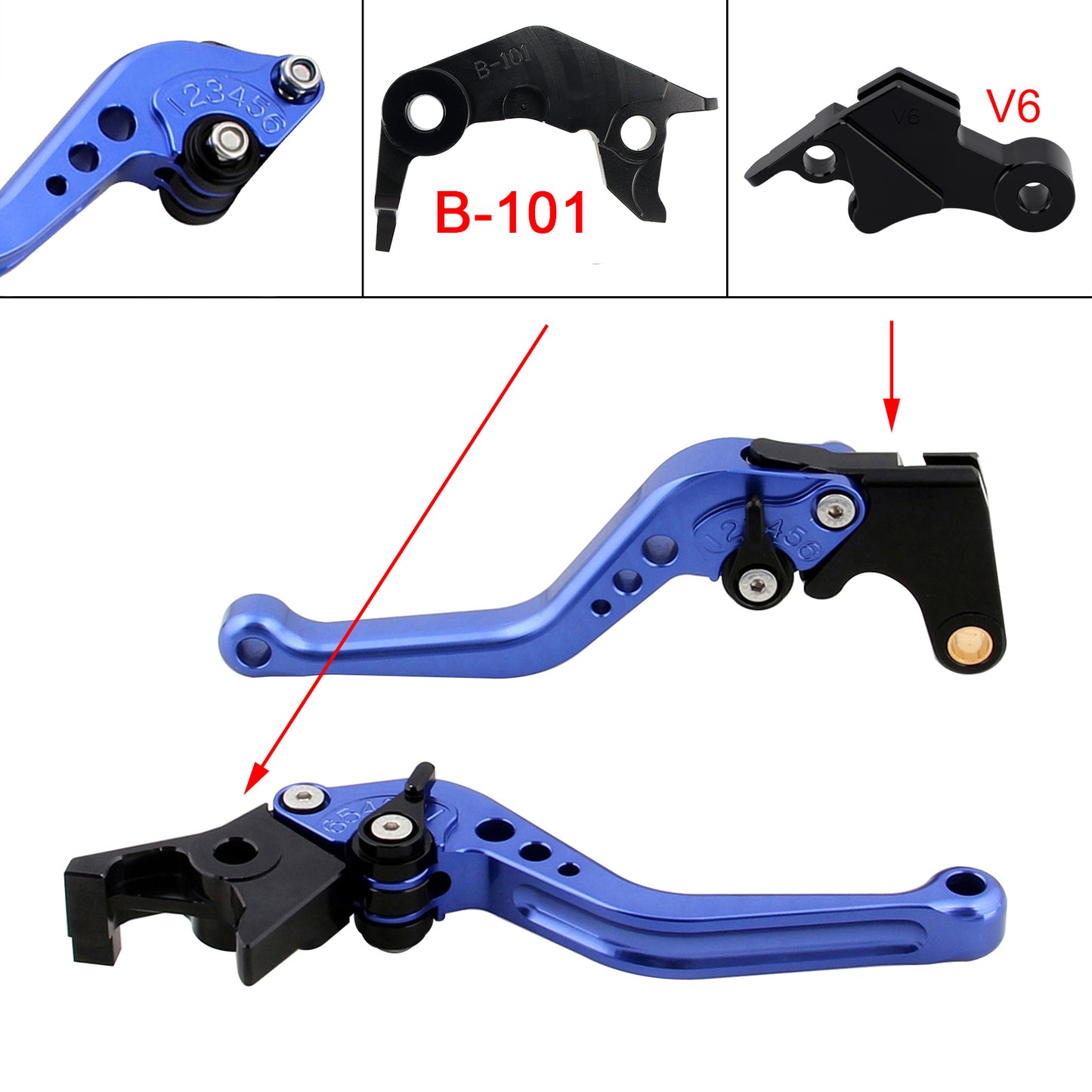 NUOVA leva freno frizione corta adatta per YAMAHA XSR900 XSR900GP MT-09 MT-09SP 24-25