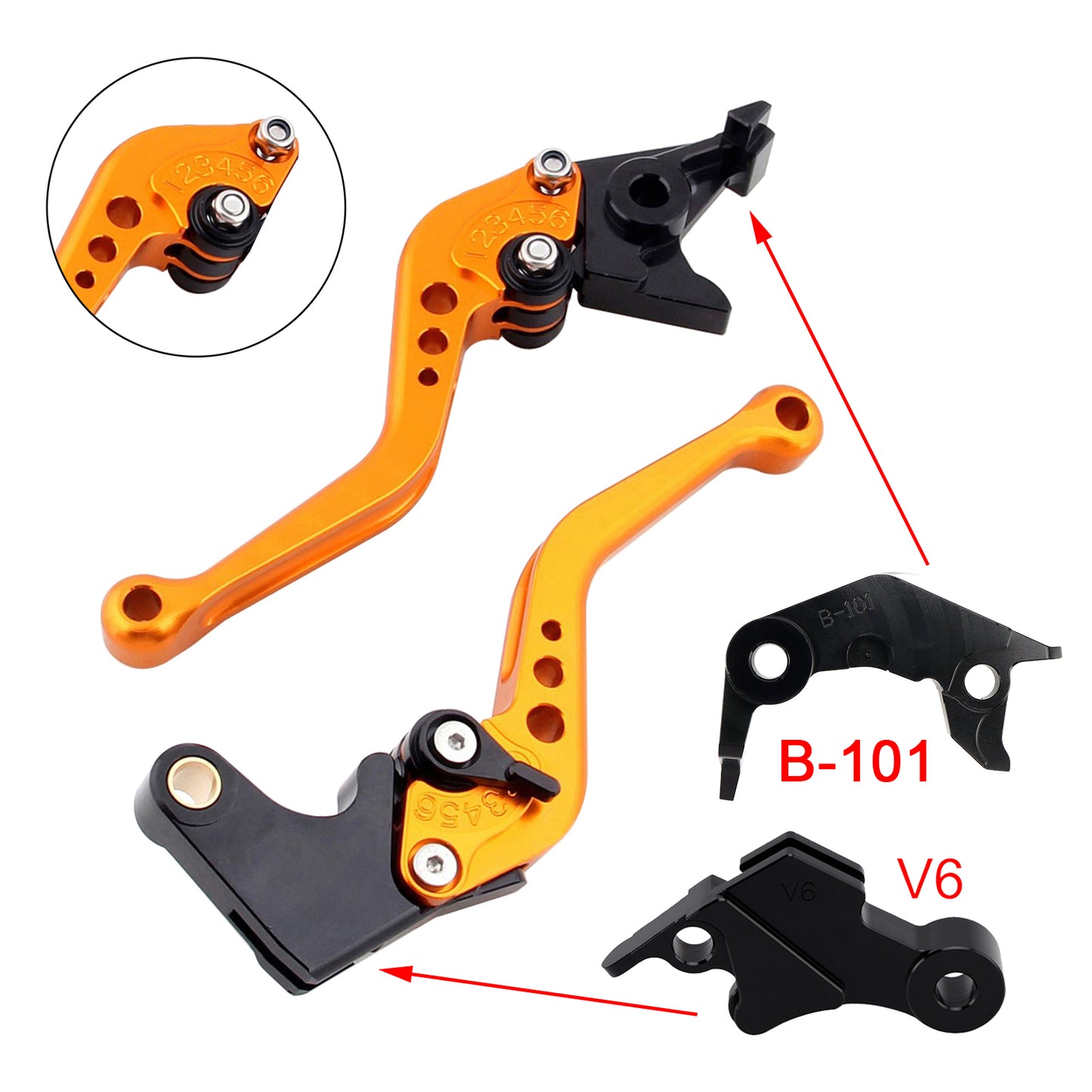 NUOVA leva freno frizione corta adatta per YAMAHA XSR900 XSR900GP MT-09 MT-09SP 24-25