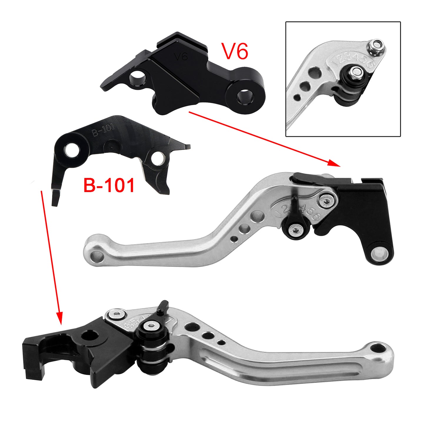 NUOVA leva freno frizione corta adatta per YAMAHA XSR900 XSR900GP MT-09 MT-09SP 24-25