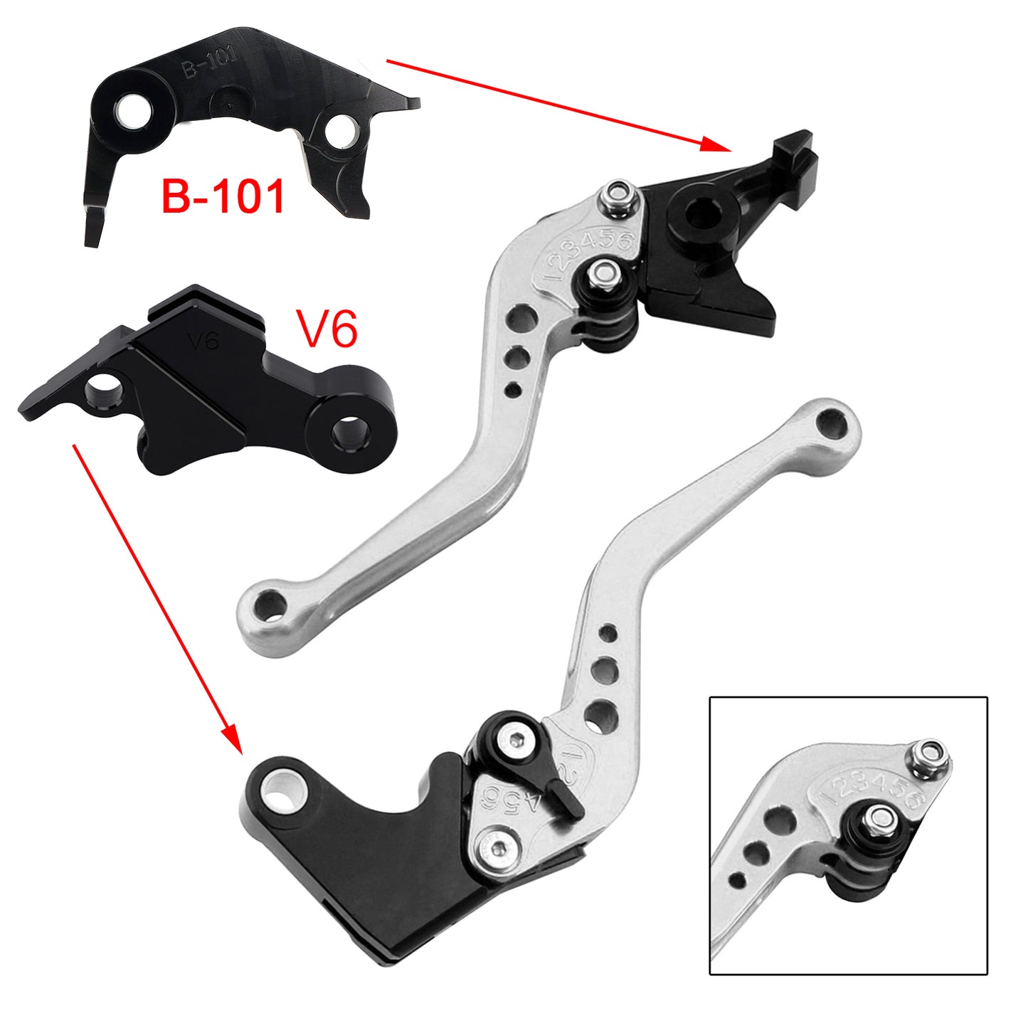 NUOVA leva freno frizione corta adatta per YAMAHA XSR900 XSR900GP MT-09 MT-09SP 24-25