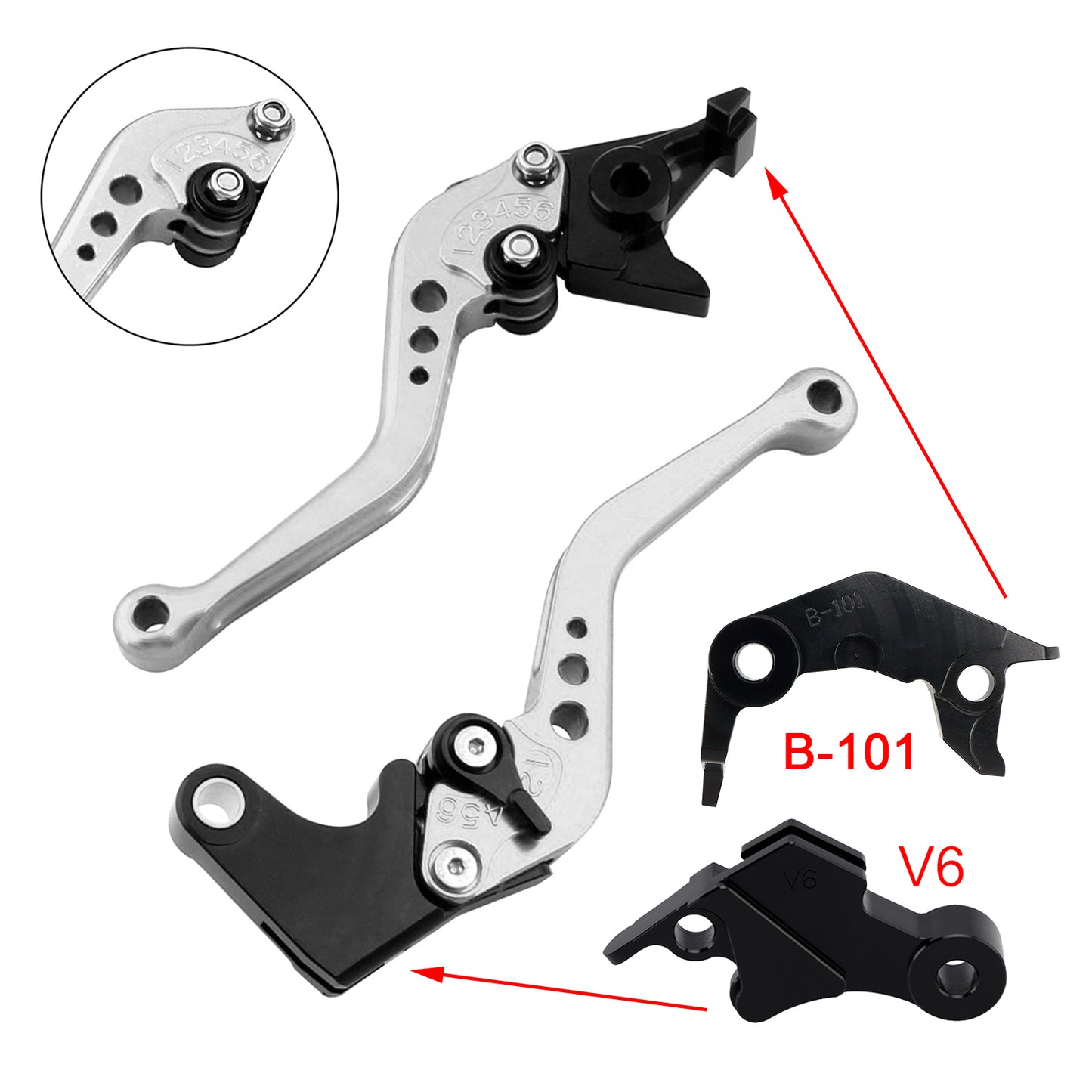 NUOVA leva freno frizione corta adatta per YAMAHA XSR900 XSR900GP MT-09 MT-09SP 24-25