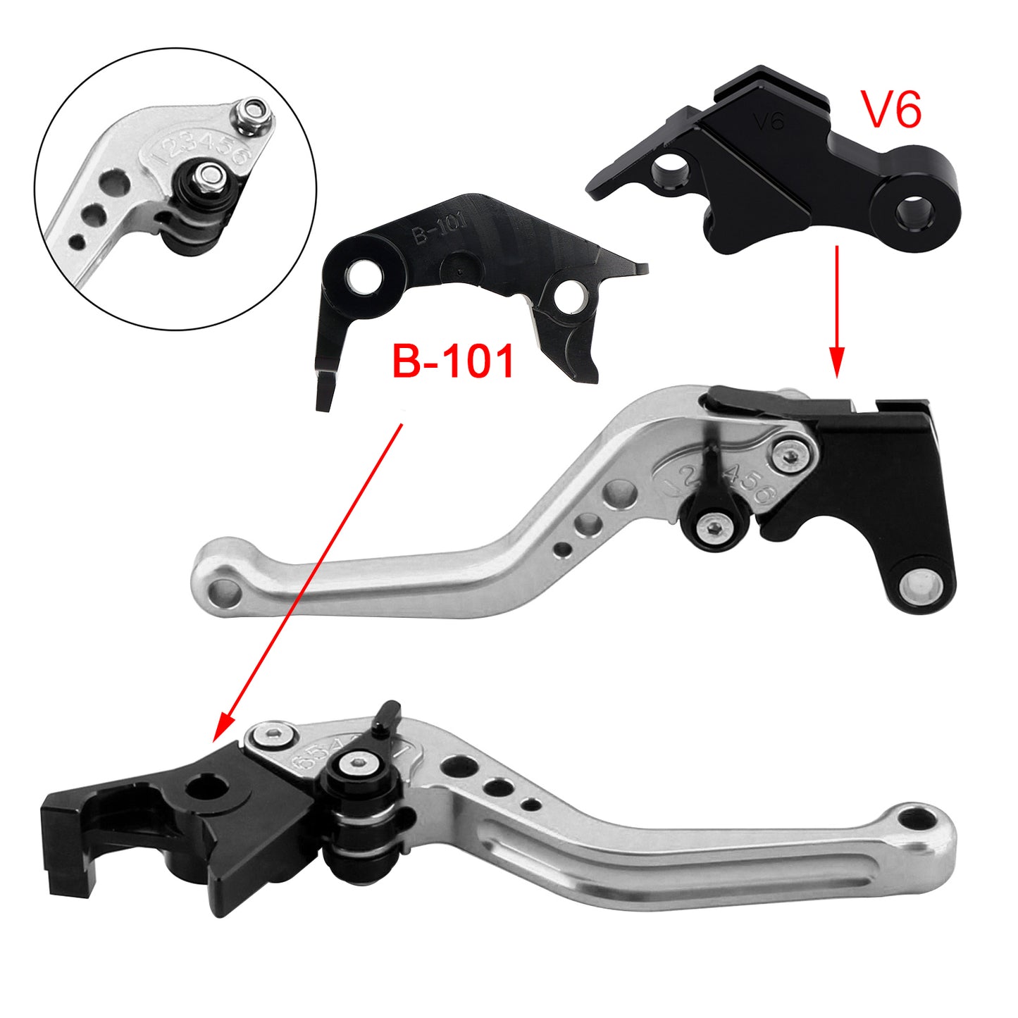 NUOVA leva freno frizione corta adatta per YAMAHA XSR900 XSR900GP MT-09 MT-09SP 24-25