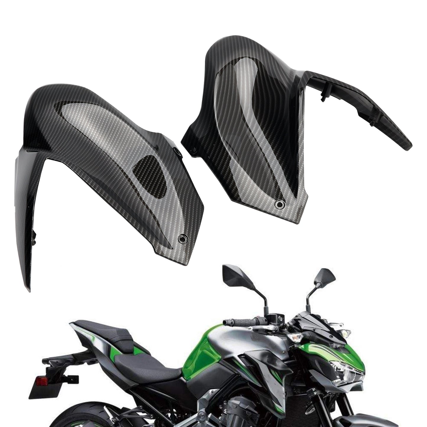 1 paio di carenatura del pannello di copertura dell'inserto laterale del serbatoio del gas per Kawasaki Z900 2017-2019 generico